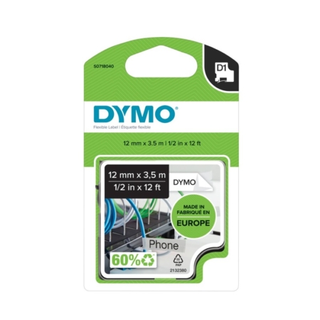 Cinta de nylon flexible Dymo LabelManager D1 12 mm x 3,5 m