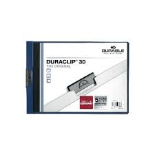 DOSSIER DURACLIP PVC A4 APAISADO CON PINZA PARA 30 HOJAS AZUL OSURO