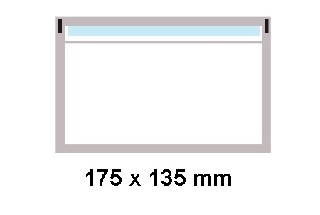 Caja de 100 sobres portadocumentos transparentes sin impresión 175 x 135 mm Sam