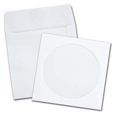Pack de 50 sobres para CD/DVD Offset blancos con ventana Sam
