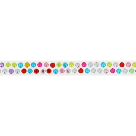 Rollo de adhesivos brillantes círculos de colores 1,8 x 100 cm