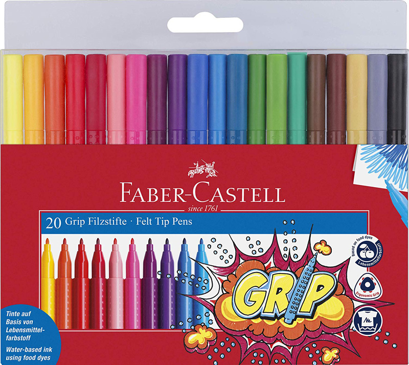 Estuche de 20 rotuladores faber castell grip - Material de oficina, escolar  y papelería