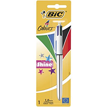 Blíster de 1 bolígrafo Bic 4 Colours Shine