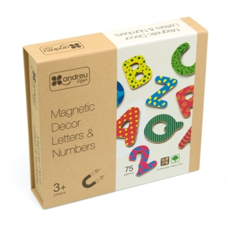 75 letras y números magnéticos decorados