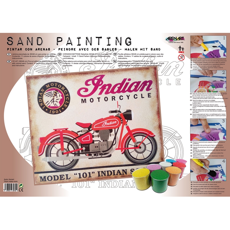 SAND PAINTING INDIAN MOTORCYCLE