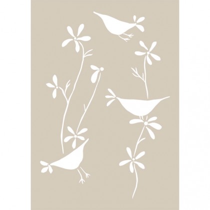 Stencil de Fleur 21 x 29,7 cm Birds Singing