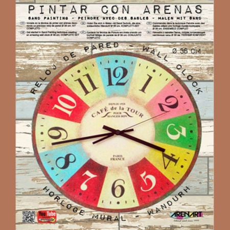 KIT RELOJ DE PARED PARA PINTAR CON ARENA CAFE DE LA TOUR 38 CM