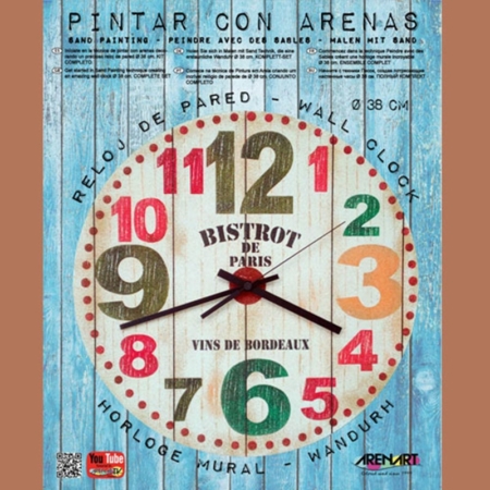 KIT RELOJ DE PARED PARA PINTAR CON ARENA BISTROT PARIS 38 CM