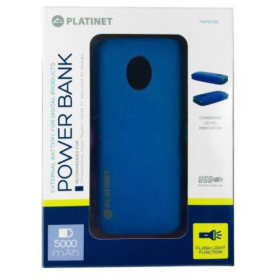 Batería Externa de 5000 MAH con 2 USB Platinet Azul