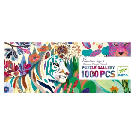 Puzzle galería Rainbow Tigers 1000 piezas