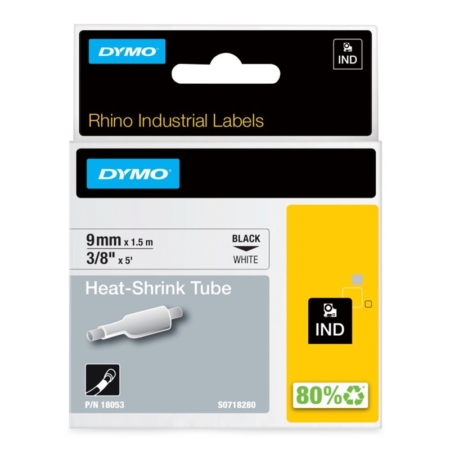 Cinta industrial termocontraíble Dymo Rhino 9 mm x 1,5 m