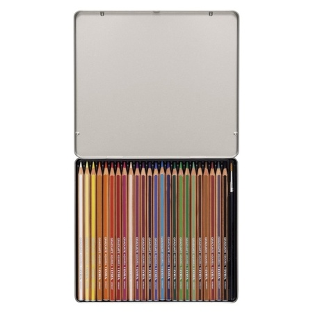 Estuche metálico de 24 lápices de colores acuarelables con pincel Lyra Graduate Aquarell