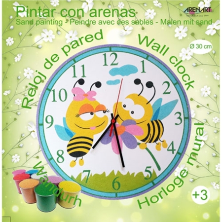 KIT RELOJ PARA PITAR CON ARENA 30 CM ABEJITAS