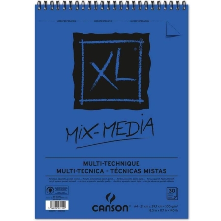 BLOC DE DIBUJO PARA MIX MEDIA A4 30 HOJAS CANSON XL