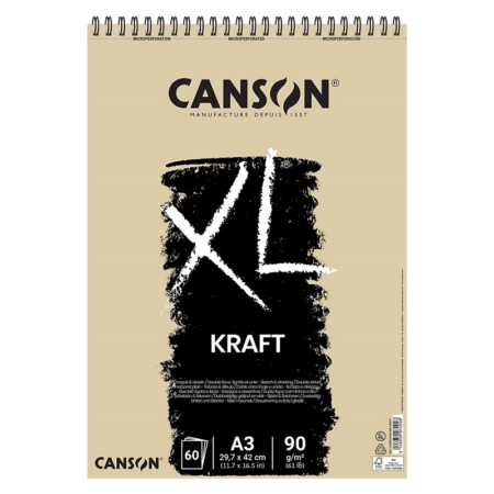 BLOC DE DIBUJO KRAFT RAYADO A3 60 HOJAS CANSON XL