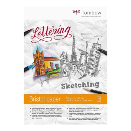 BLOC DE PAPEL BRISTOL PARA LETTERING A4 25 HOJAS TOMBOW