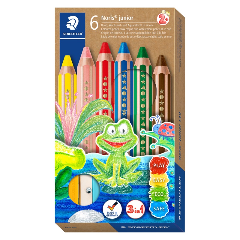 Caja de 6 lápices de colores Noris junior + afilalápices