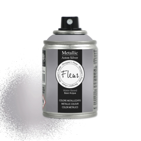 Pintura metálica en spray de Fleur 100 ml Aston Silver