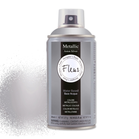 Pintura metálica en spray de Fleur 300 ml Aston Silver