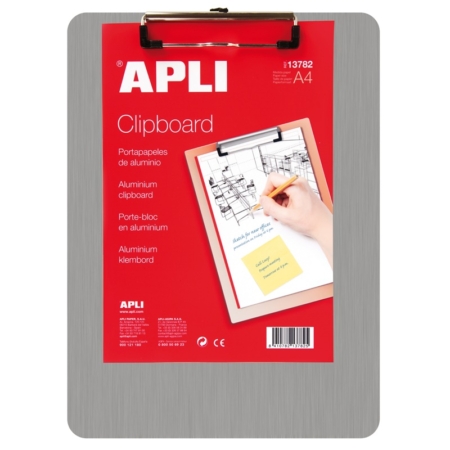 CARPETA PORTABLOC A4 CON PINZA CLIPBOARD DE ALUMINIO APLI