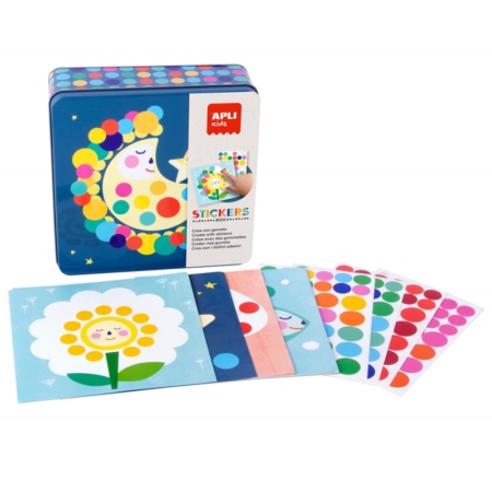 Caja metálica con juego de gomets Luna