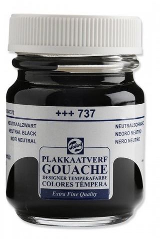 PINTURA GOUACHE EXTRA FINA FR. 50ML NEUTRO NEGRO