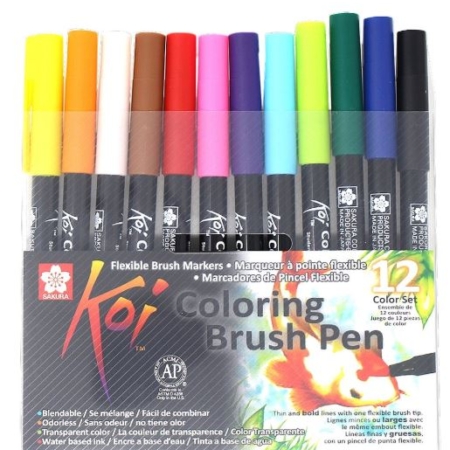 ESTUCHE 12 ROTULADORES KOI COLORING BRUSH PEN SAKURA