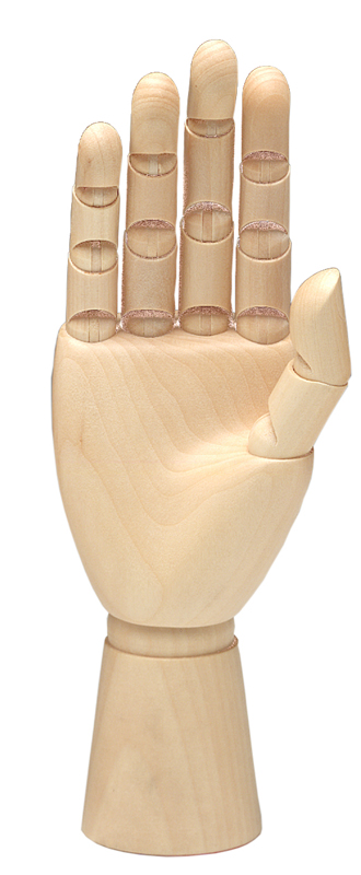 MANO DERECHA FEMENINA MADERA 25 CM