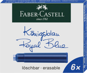 CAJA 6 CARTUCHOS TINTA FABER AZUL REAL