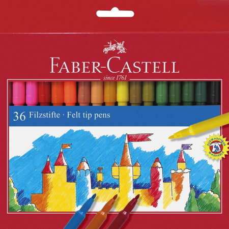 CAJA 36 ROTULADORES COLOR FABER CASTELL