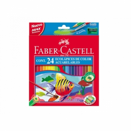 CAJA 24 ECOLAPIZ ACUARELABLE COLORES FABER CASTELL