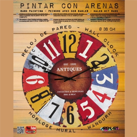 KIT RELOJ PARA PINTAR CON ARENA ANTIQUES 38 CM