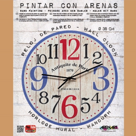 KIT RELOJ PARA PINTAR CON ARENA ANTIQUE PARIS 38CM