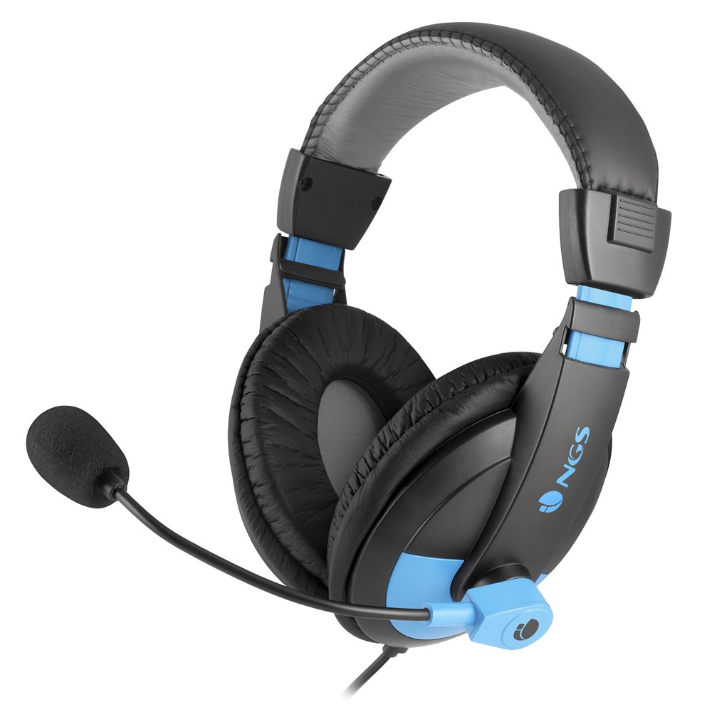 AURICULARES+MICRO PC NEGRO/AZUL