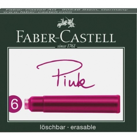 CAJA 6 CARTUCHOS TINTA FABER ROSA