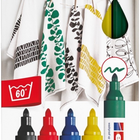 PACK 5 ROTULADOR TEXTIL EDDING COLORES BASICOS