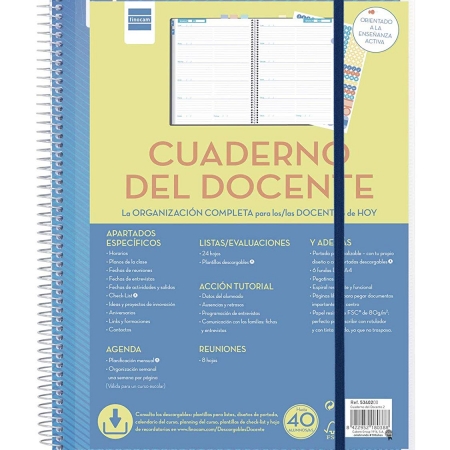 CUADERNO/AGENDA PROFESOR DOCENTE 230X310 SEMANA PÁGINA