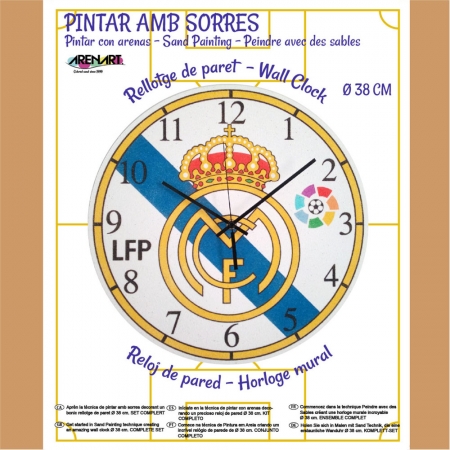 KIT RELOJ PINTADO C/ARENA 38CM REAL MADRID