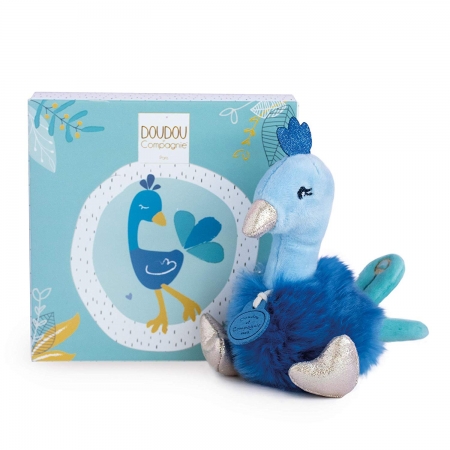 PELUCHE PAVO AZUL EN CAJA DOUDOU