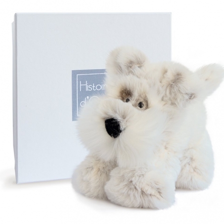 PELUCHE PERRITO BLANCO 25CM EN CAJA