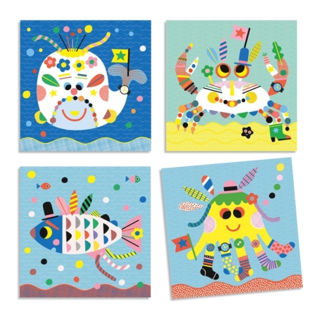 Crear con pegatinas animales marinos