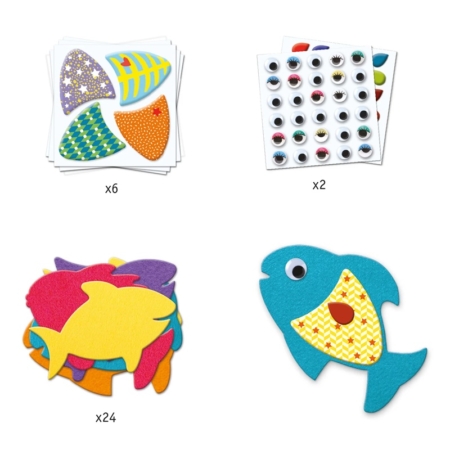 Crear con pegatinas Me gustan los peces