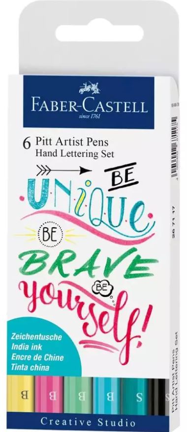 PACK 6 ROTULADORES PITT HAND LETTERING