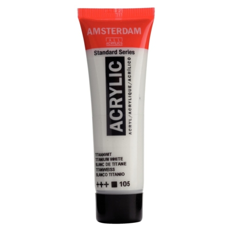 Pintura acrílica Amsterdam 20 ml blanco titanio