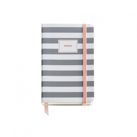 CUADERNO 90X140 LISO LOGBOOK RAYAS ROSE GREY 1146