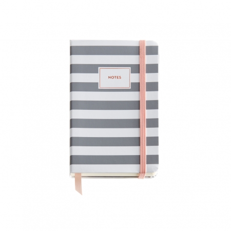 CUADERNO 90X140 LISO LOGBOOK RAYAS ROSE GREY 1146