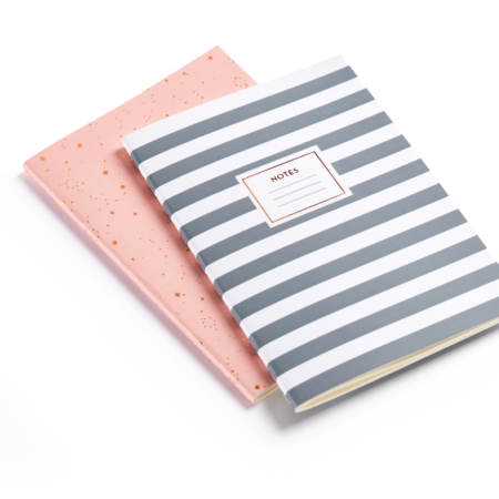 PACK 2 CUADERNOS A5 COSIDOS ROSE GREY 1309