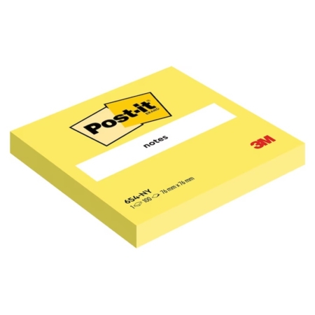 Taco de notas adhesivas amarillo neón Post-It 654 76 x 76 mm