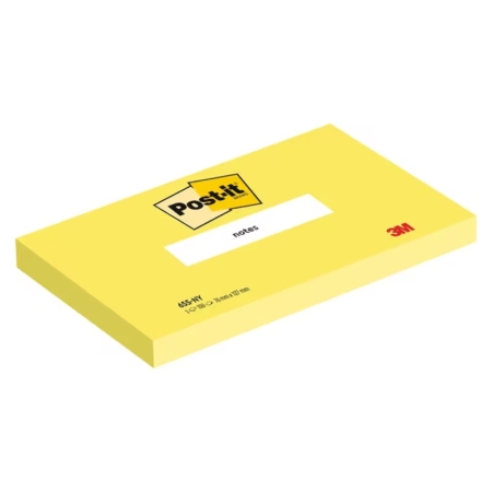 Taco de notas adhesivas amarillo neón Post-It 655 76 x 127 mm