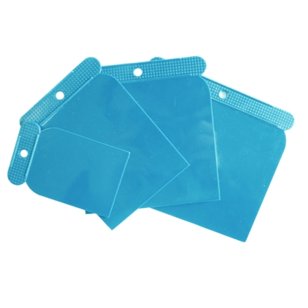 Set de 4 espátulas de plástico 5, 8, 10 y 12 cm